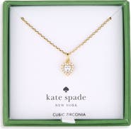 Kate Spade New York cubic zirconia heart halo pendant necklace