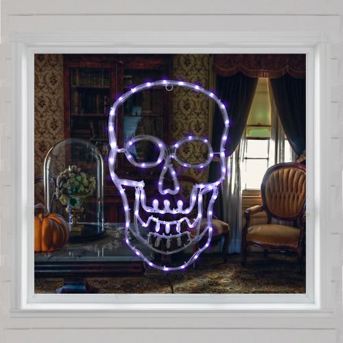Northlight 18in Skull 4-function Led Lighted Halloween Window Silhouette In Multi