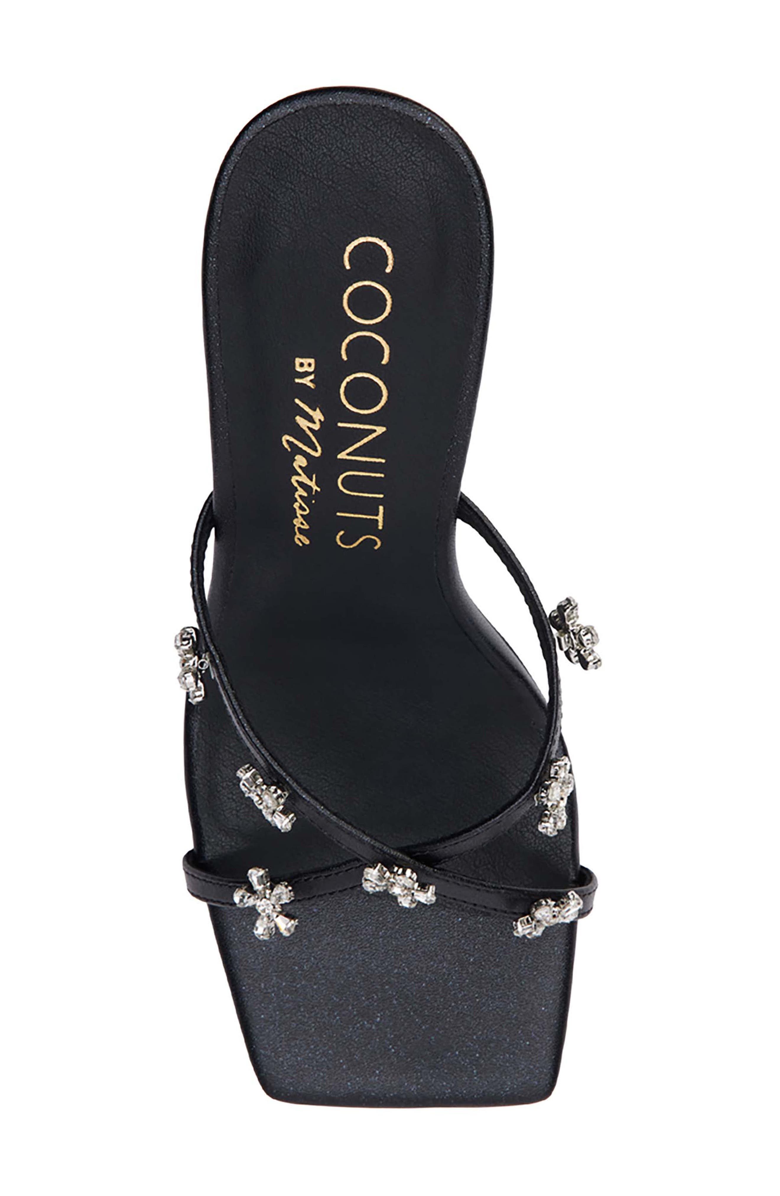 Coconuts by Matisse Levi Crystal Flower Slide Sandal, Alternate, color, 