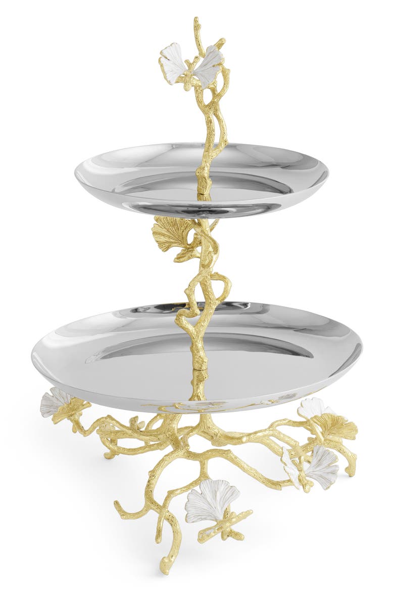 Butterfly Ginkgo Two-Tier Etagere, Alternate, color, NO COLOR