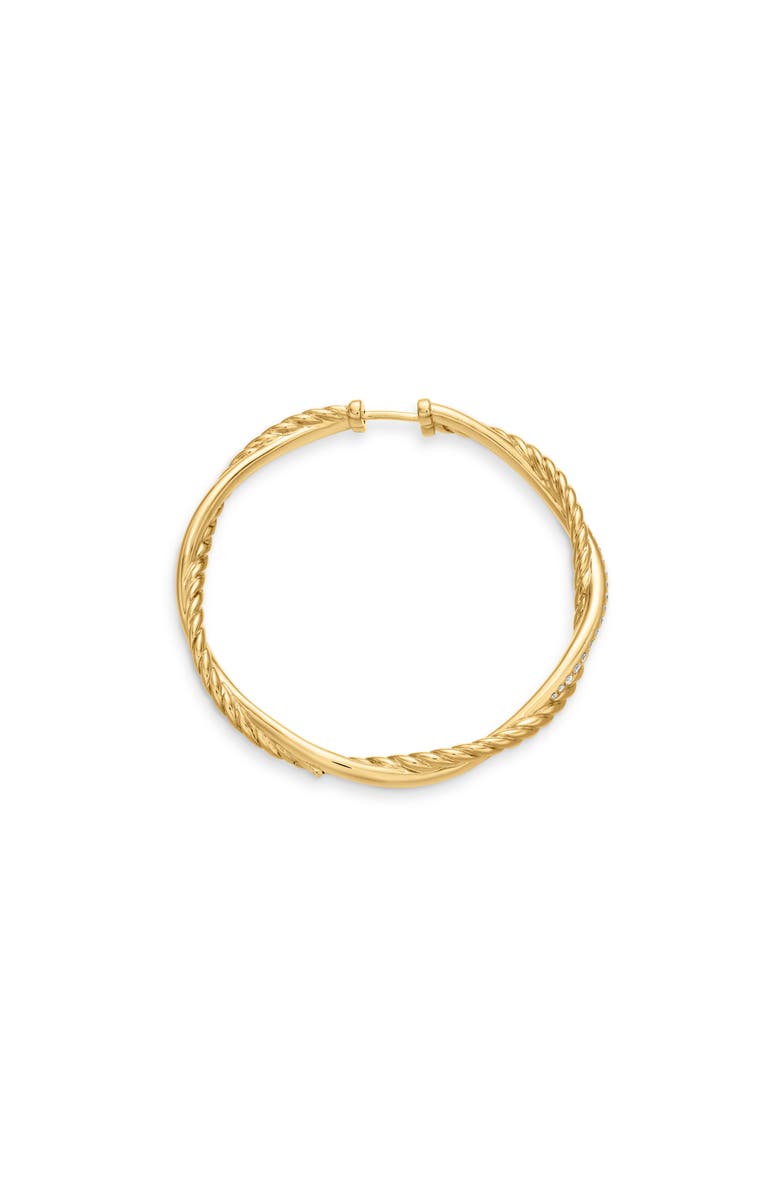 David Yurman Petite Infinity Hoop Earrings in 18K Yellow Gold with Pavé Diamonds, Alternate, color, 18K Yellow Gold