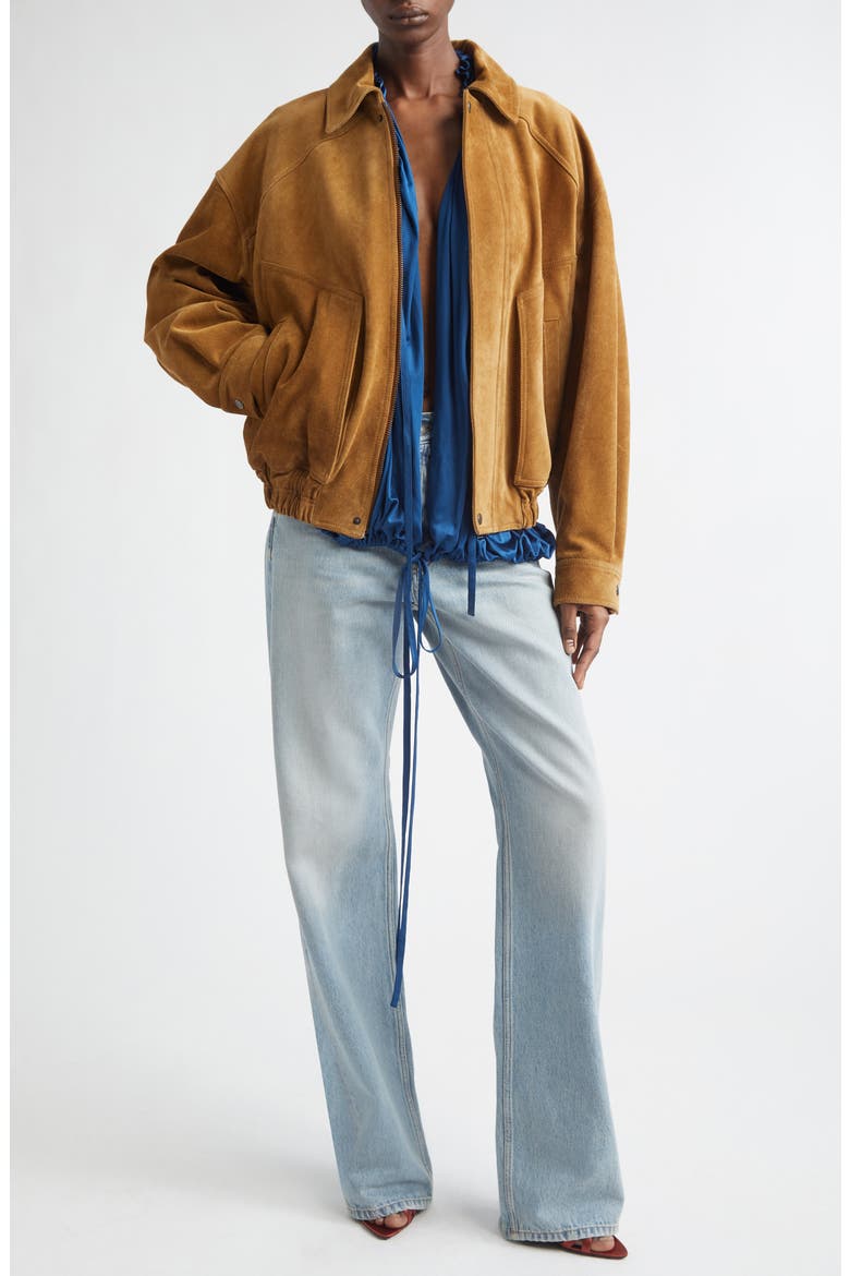 Suede Bomber Jacket, Alternate, color, BRUN CERF