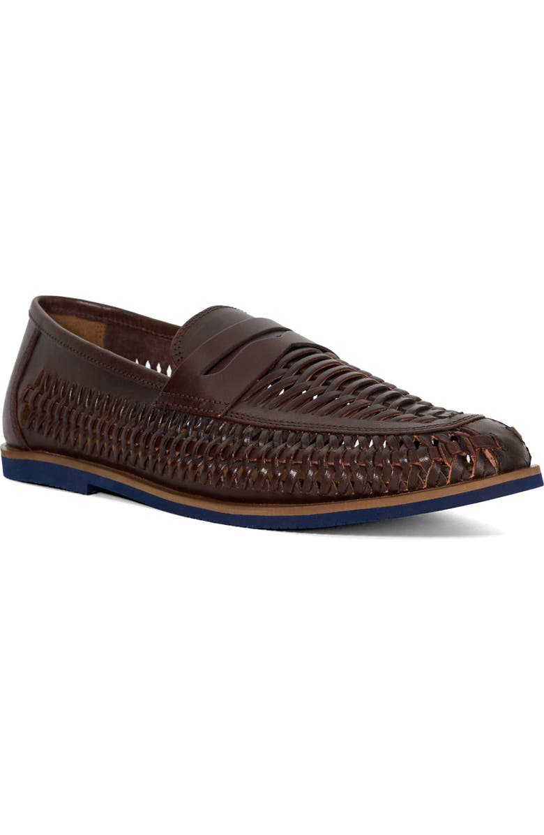 Dune London Bresley Penny Loafer, Main, color, Brown-Leather