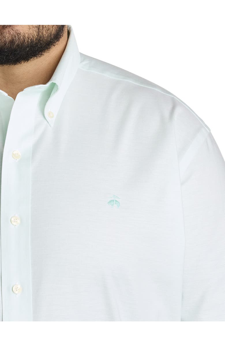 Brooks Brothers Big & Tall Non-Iron Oxford Sport Shirt, Alternate, color, Bleached Aqua