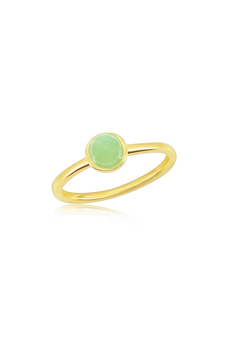 Round Jade Solitaire Ring, Main, color, GREEN