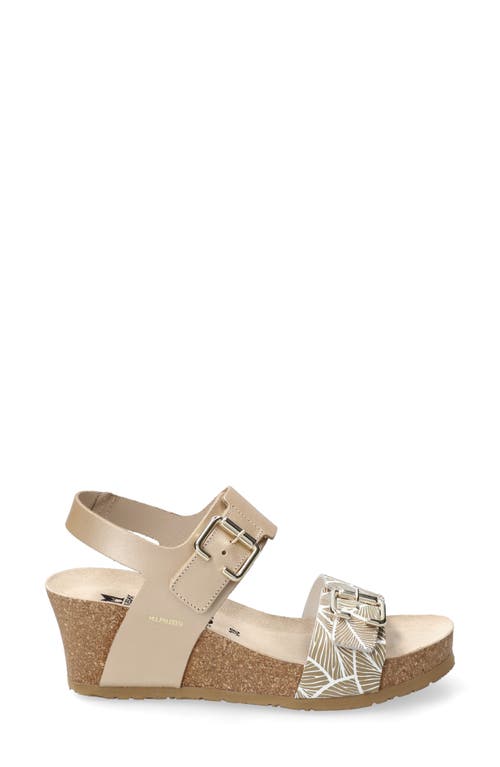 Mephisto Lissandra Platform Wedge Sandal In Platinum Perla/panama