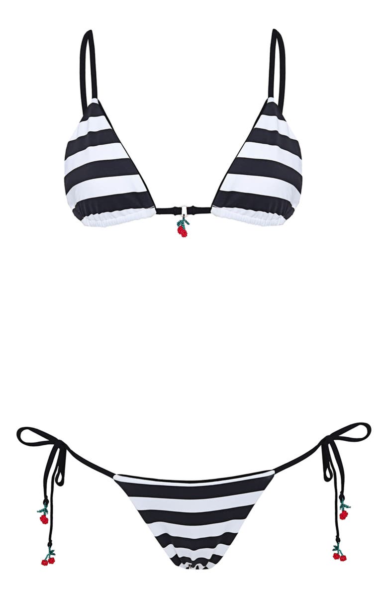 Maaji Rugby Rush Balmy Reversible Bikini Top, Alternate, color, Black