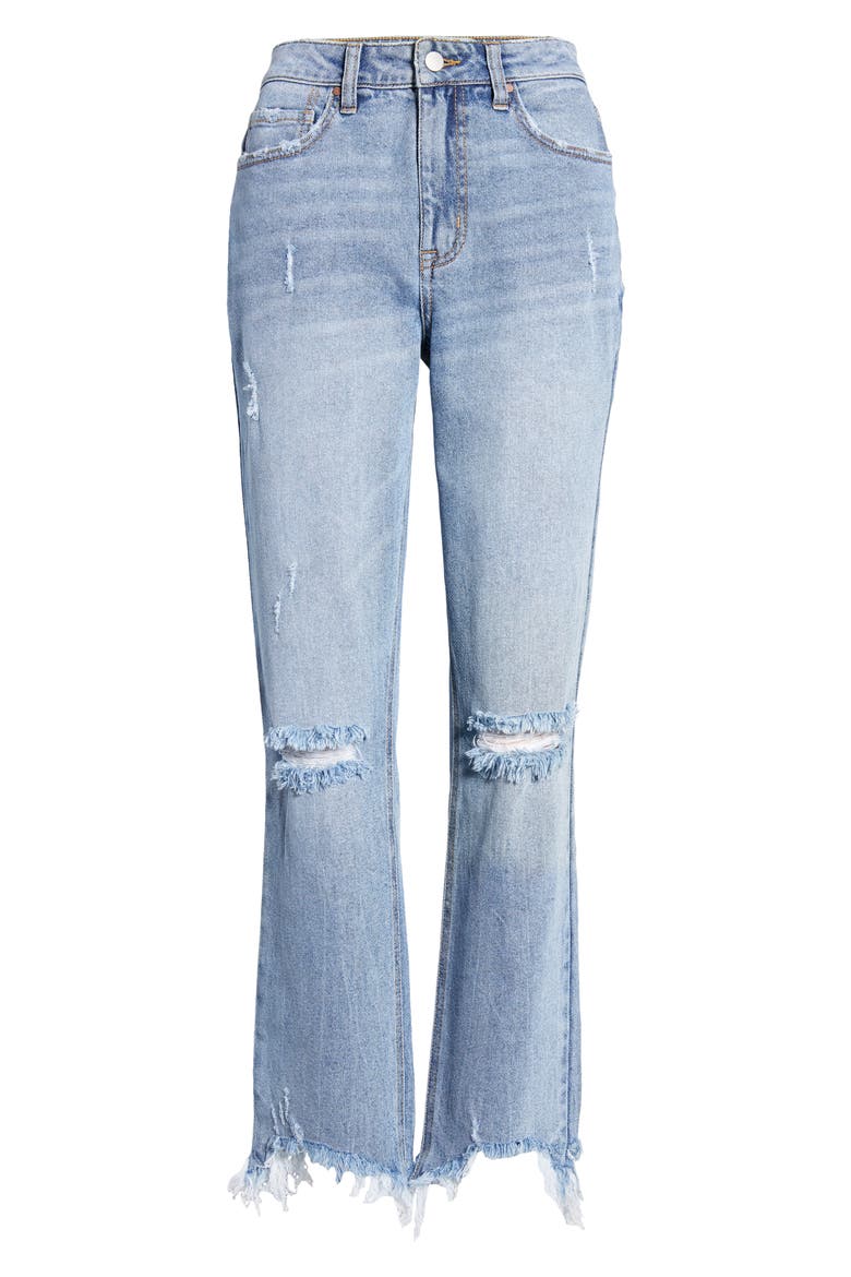 Ripped Straight Leg Jeans, Alternate, color, ROYAL OAK WASH