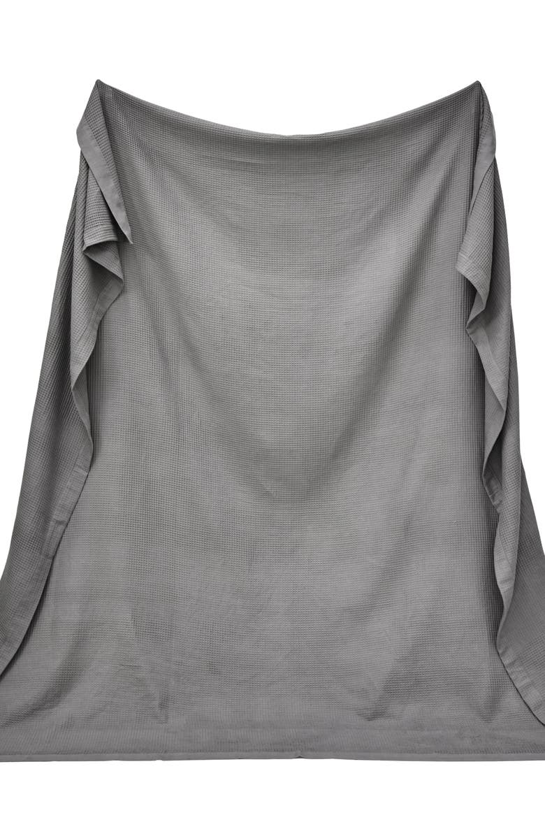 Woven & Weft Soft Cotton All-Season Waffle Weave Throw Blanket, Alternate, color, Light Grey