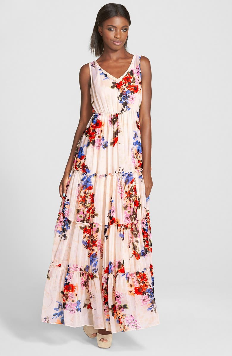Raga 'Feeling Floral' Tiered Maxi Dress, Main, color, 