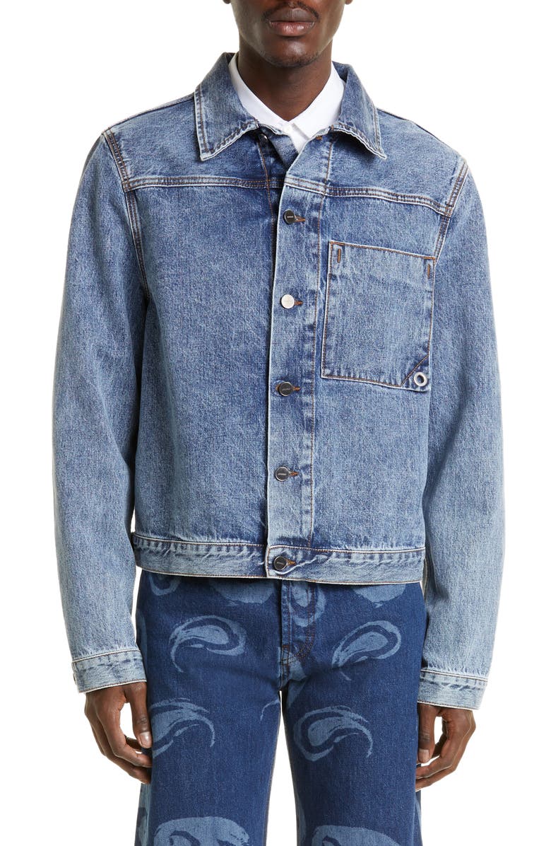 Jacquemus La Veste de Nîmes Denim Jacket, Main, color, 