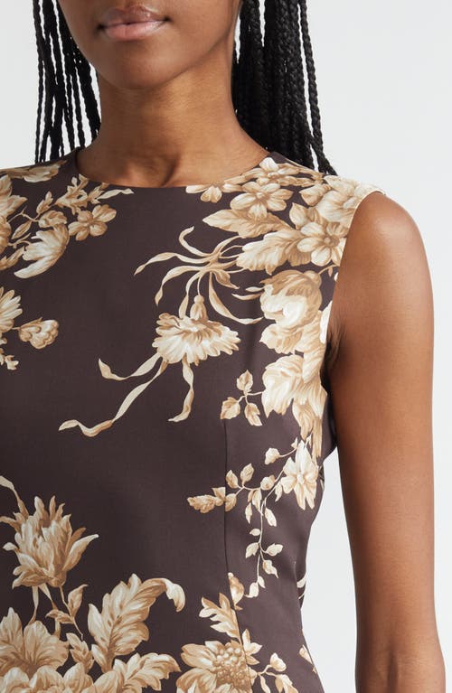Dolce & Gabbana Rose Cretonne Charmeuse Sleeveless Midi Dress In Black