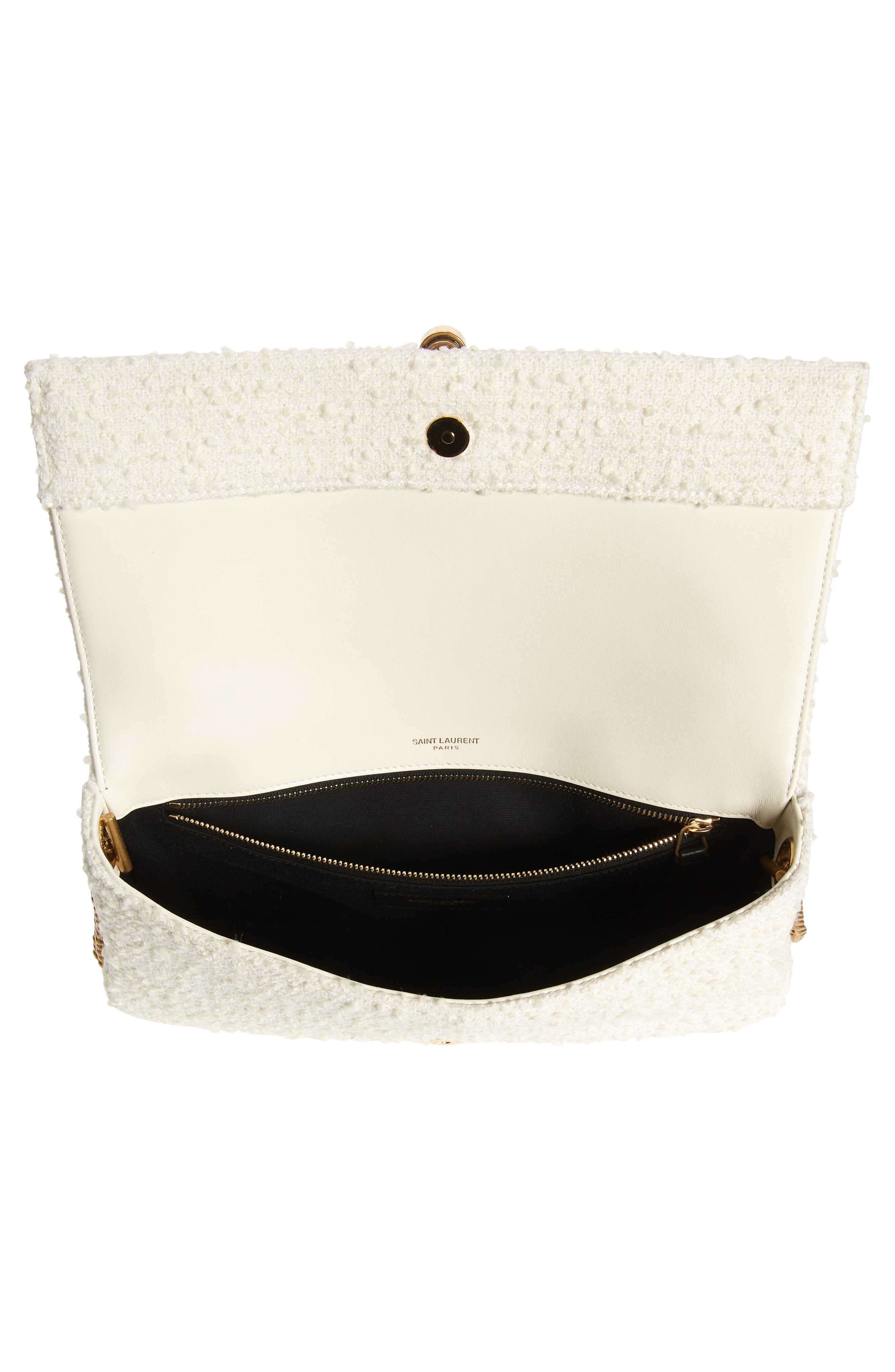 Saint Laurent Kate Bouclé Shoulder Bag, Alternate, color, 