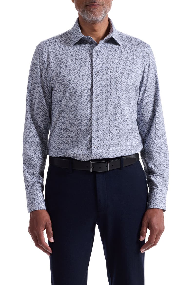 Jimmy OoohCotton® Button-Up Shirt, Main, color, PLATINUM