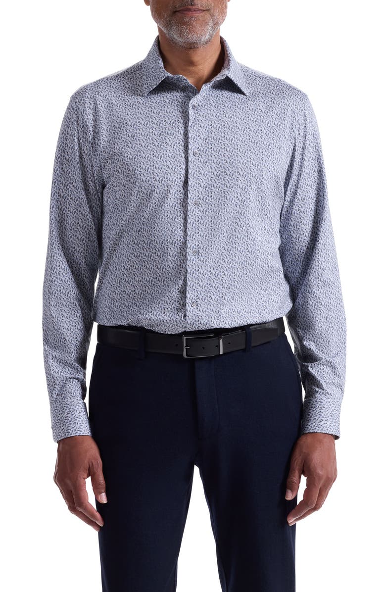 Bugatchi Jimmy OoohCotton<sup>®</sup> Button-Up Shirt, Main, color, Platinum