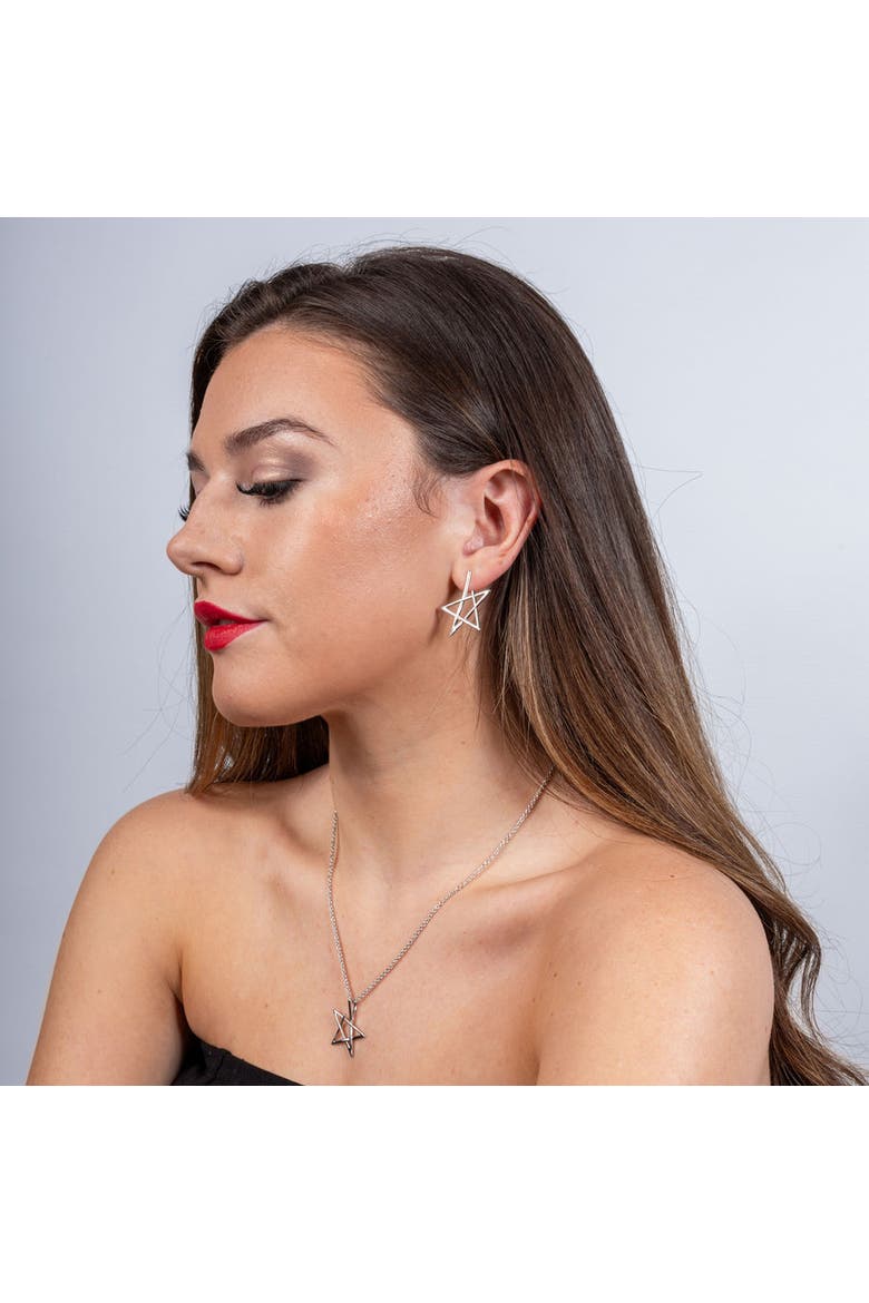 Sol Star Studs, Alternate, color, Sterling Silver