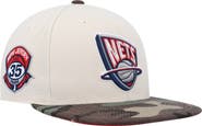 Mitchell & Ness Men's Mitchell & Ness Cream/Camo New Jersey Nets Hardwood Classics 35th Anniversary Off White Camo Fitted Hat
