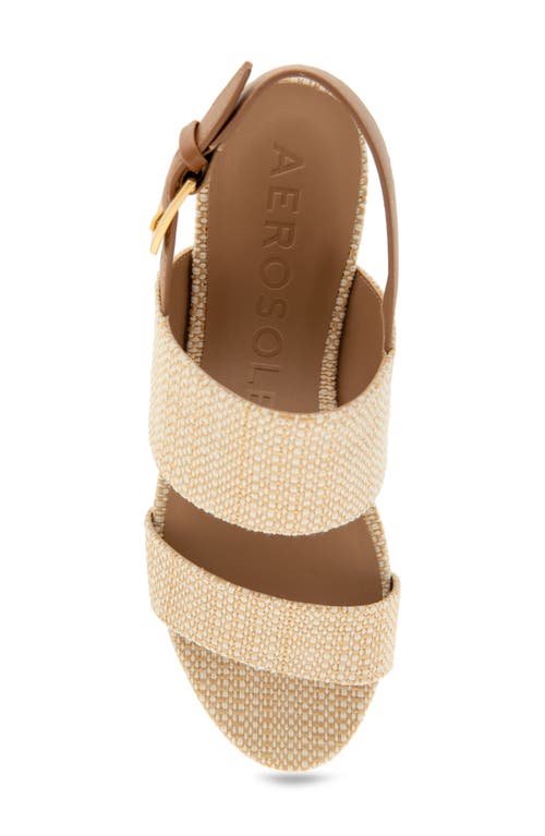 Shop Aerosoles Camilia Platform Sandal In Natural Raffia/tan Combo