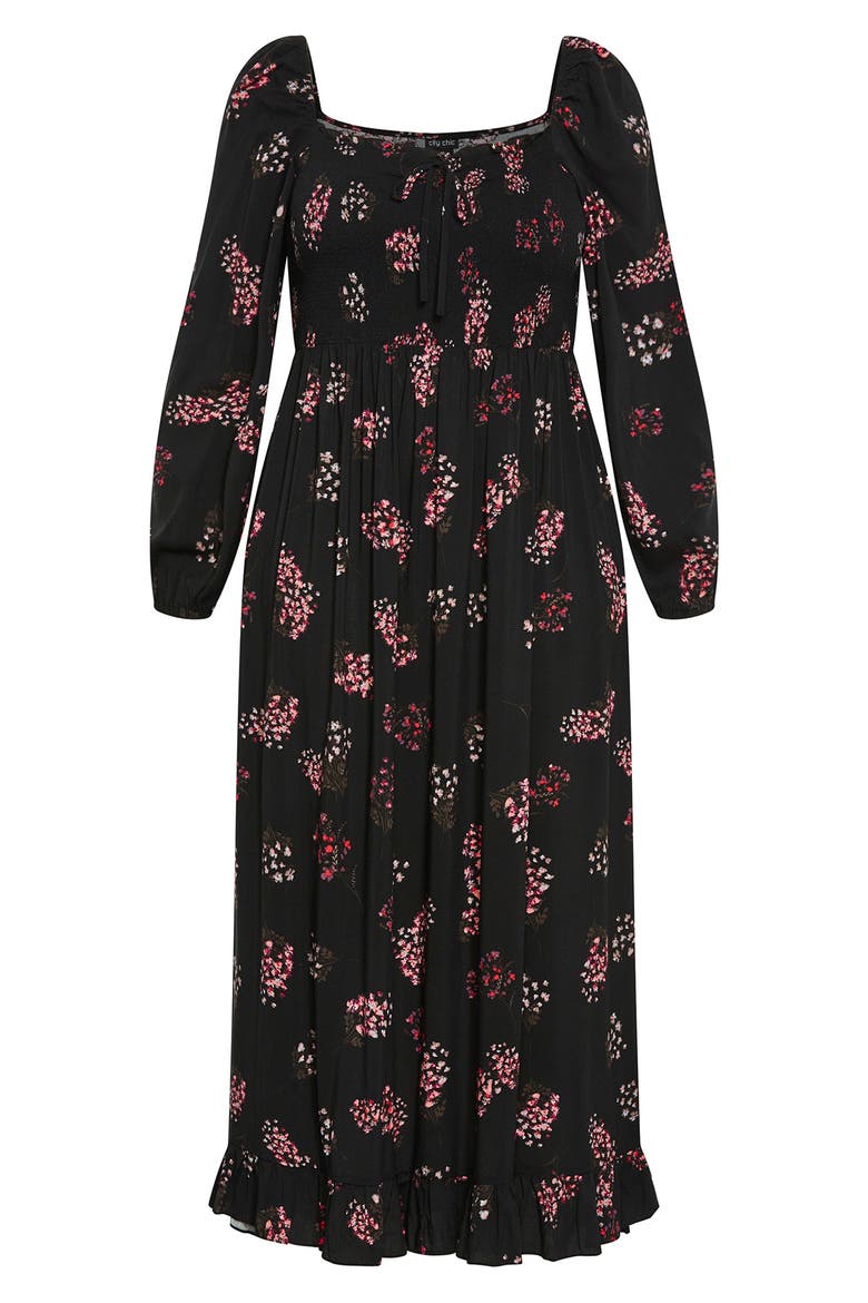 Murphy Long Sleeve Smocked Bodice Maxi Dress, Alternate, color, FLORAL