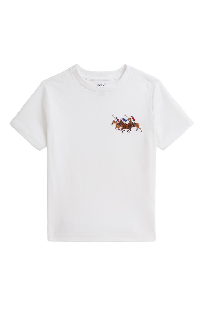 Polo Ralph Lauren Kids' Embroidered Cotton Jersey Graphic T-Shirt, Main, color, White