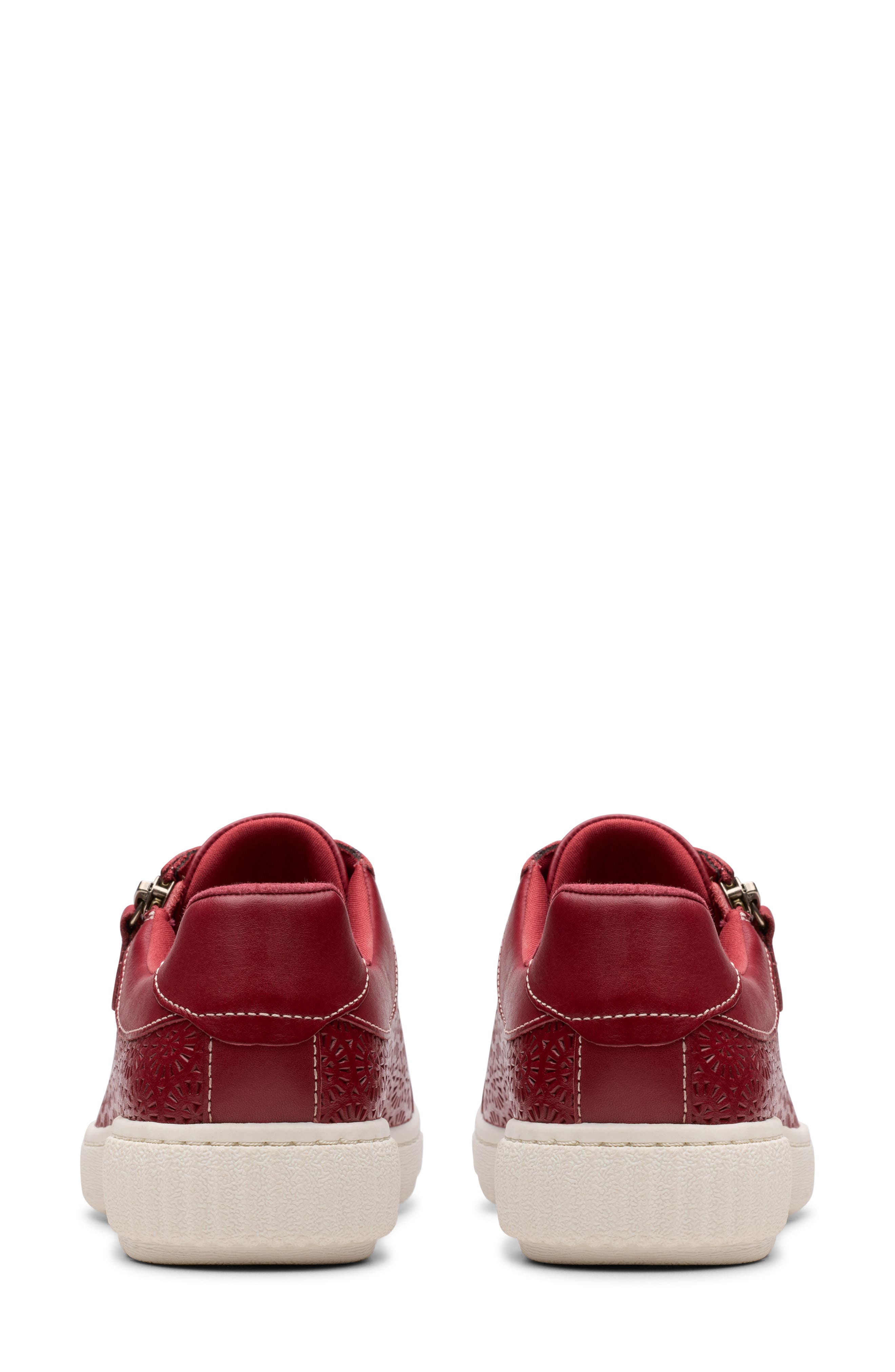 Clarks<sup>®</sup> Caroline Rio Laser-Cut Sneaker, Alternate, color, Red Leather