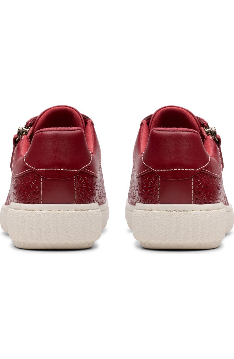 Clarks<sup>®</sup> Caroline Rio Laser-Cut Sneaker, Alternate, color, Red Leather