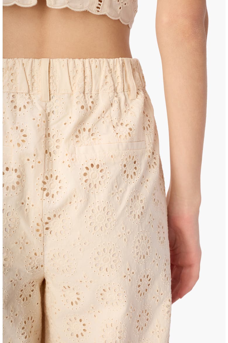 Jordi Cotton Broderie Anglaise Pants, Alternate, color, BONE