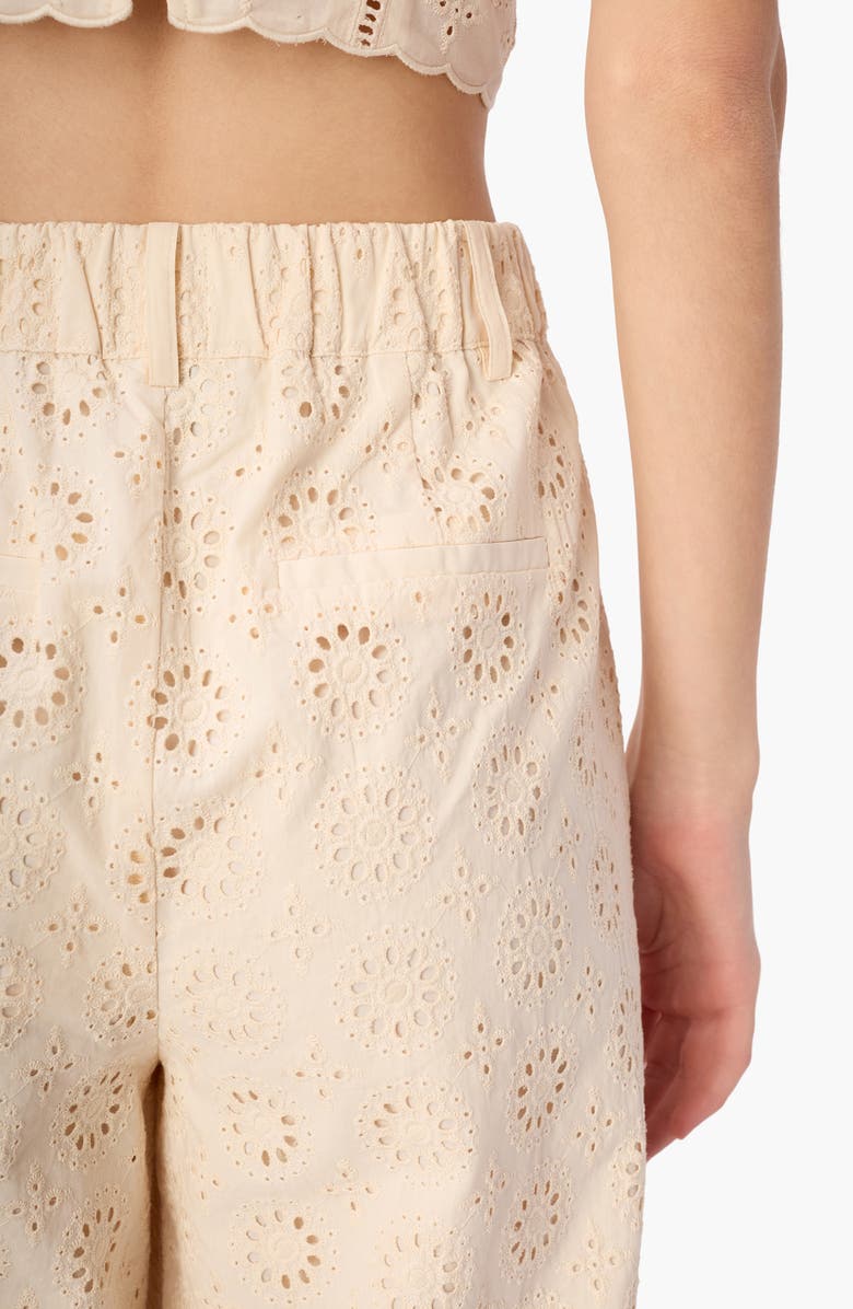 CAMI NYC Jordi Cotton Broderie Anglaise Pants, Alternate, color, Bone