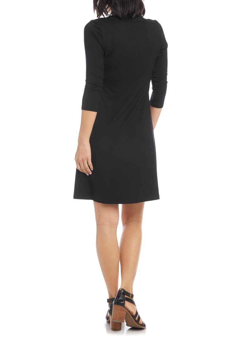A-Line Jersey Dress, Alternate, color, BLACK