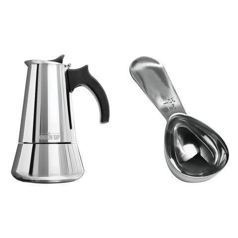 Espresso Maker & Coffee Spoon Bundle, 10 Cup