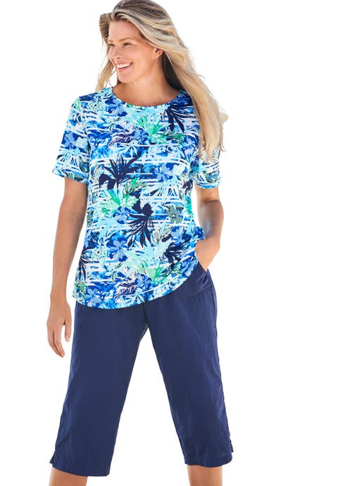 Chlorine Resistant Crewneck Relaxed Fit Swim Tee