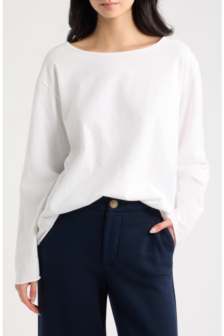 Ella Boatneck Top, Main, color, WHITE
