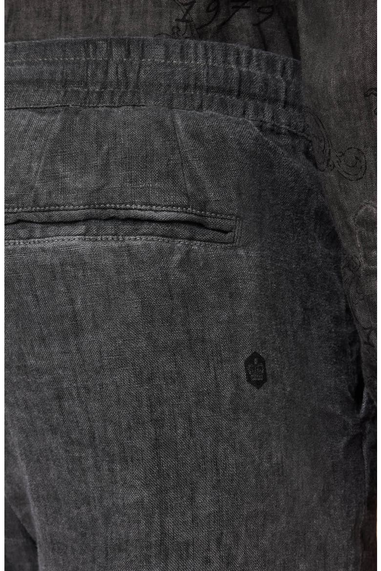 Daryl Linen Drawstring Shorts, Alternate, color, CHARCOAL