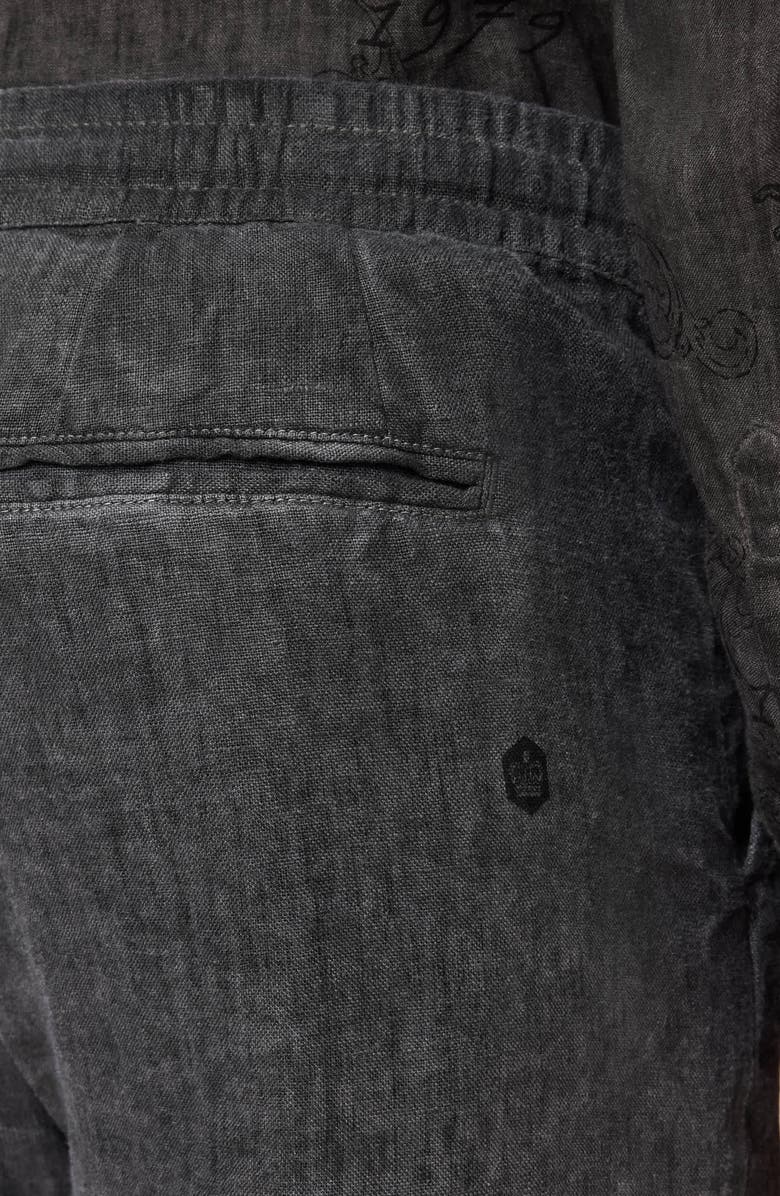 John Varvatos Daryl Linen Drawstring Shorts, Alternate, color, Charcoal