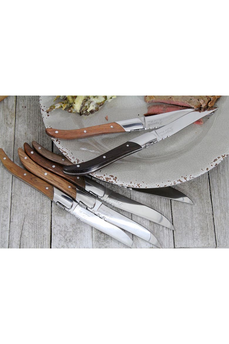 Laguiole Connoisseur 6-Piece Assorted Wood Steak Knife Set, Alternate, color, WOOD