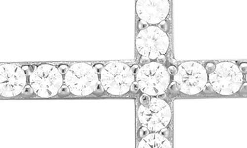 Glaze Jewelry Sterling Silver Sideways Cross Necklace In White