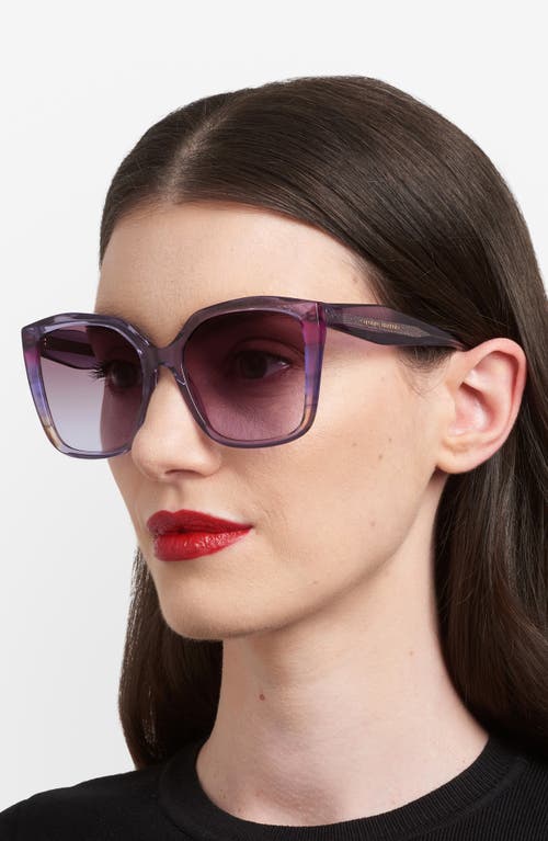 Carolina Herrera Her 57mm Gradient Square Geometric Sunglasses In Gray