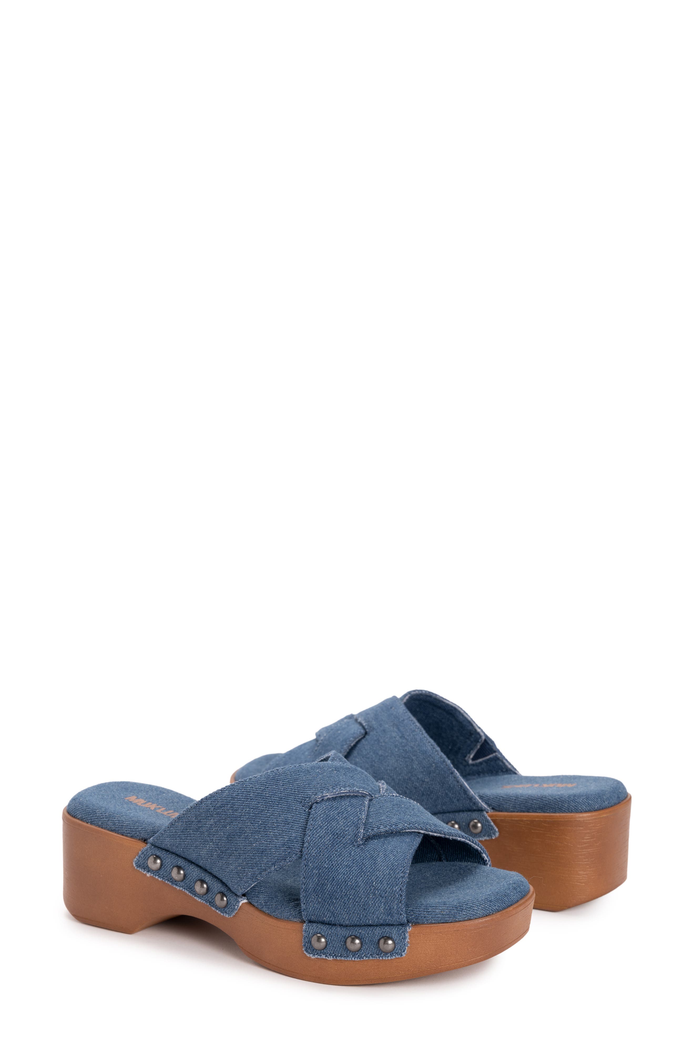 MUK LUKS Cadence Wedge Sandal, Alternate, color, Denim