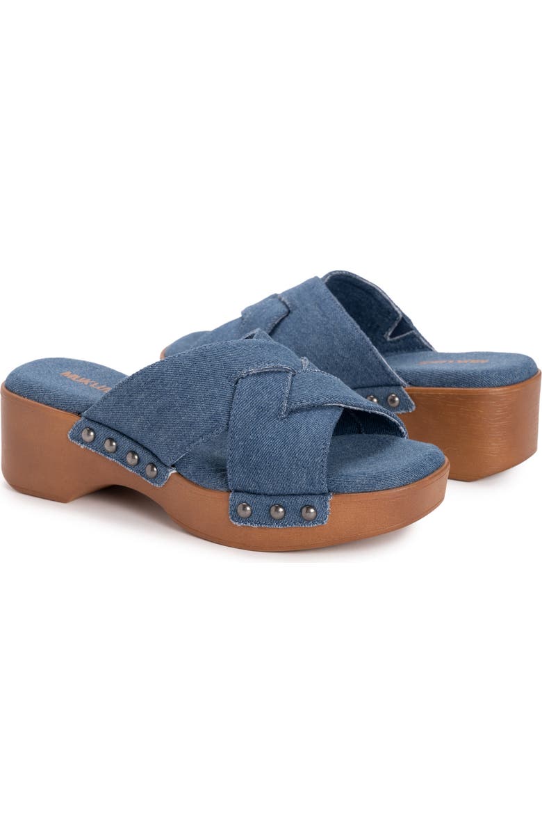 MUK LUKS Cadence Wedge Sandal, Alternate, color, Denim