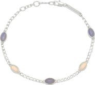 Estella Bartlett Moonstone & Lilac Blue Agate Chain Bracelet