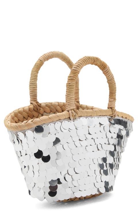 Mini Sequin Basket Tote