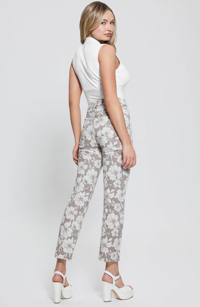 GUESS Girly Floral Wide Leg Ankle Jeans, Alternate, color, 