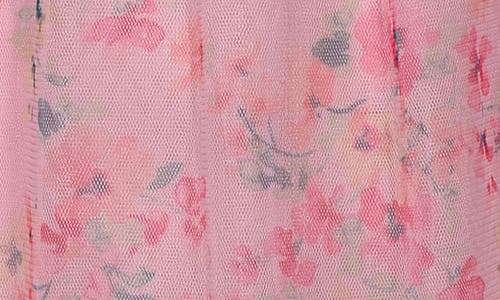 Iris & Ivy Kids' Floral Tiered Mesh Party Dress In Pink Floral