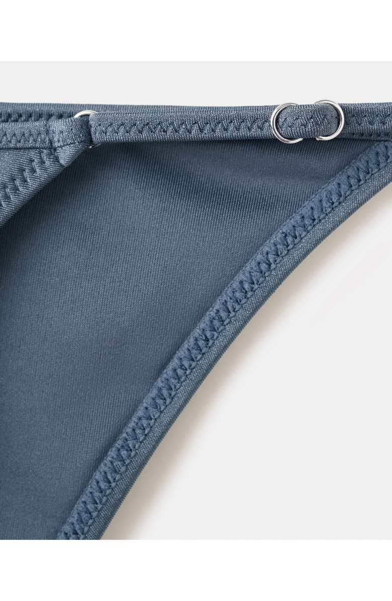 MANGO Shiny Finish Bikini Bottoms, Alternate, color, Blue
