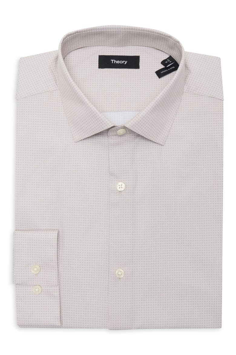Cedrick Connect Printed Long Sleeve Shirt, Main, color, STONEWARE/WHITE