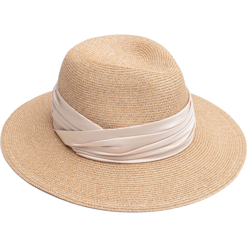 Eugenia Kim Courtney Straw Fedora With Twisted Band In Sand
