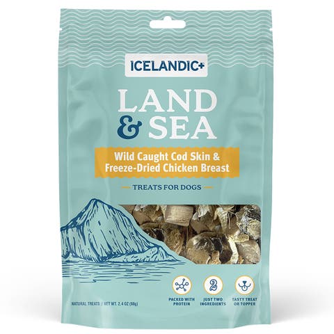 Land & Sea Wild Caught Cod Skin & Freezedried Chicken Breast
