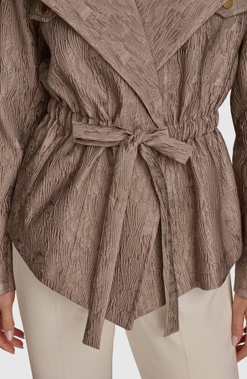 Donna Karan New York Quilted Tie Waist Jacket In Mink