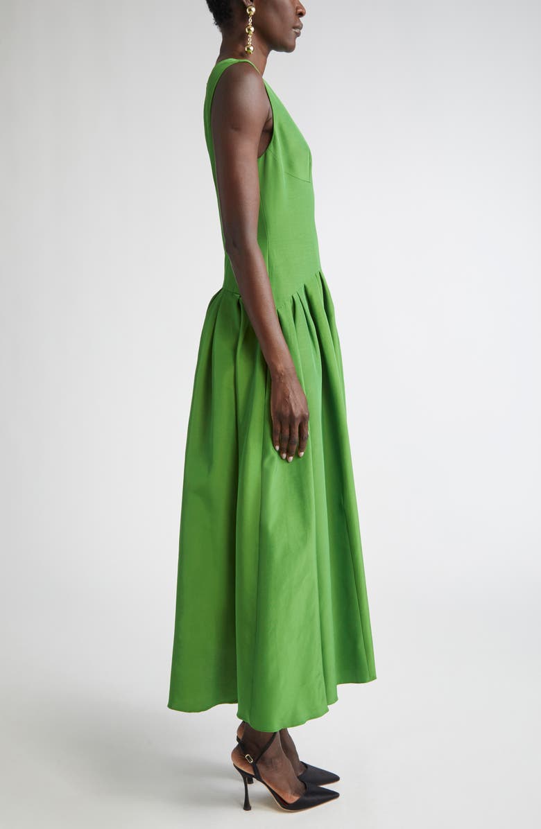 Carolina Herrera Bateau Neck Faille Dress, Alternate, color, Lawn Green