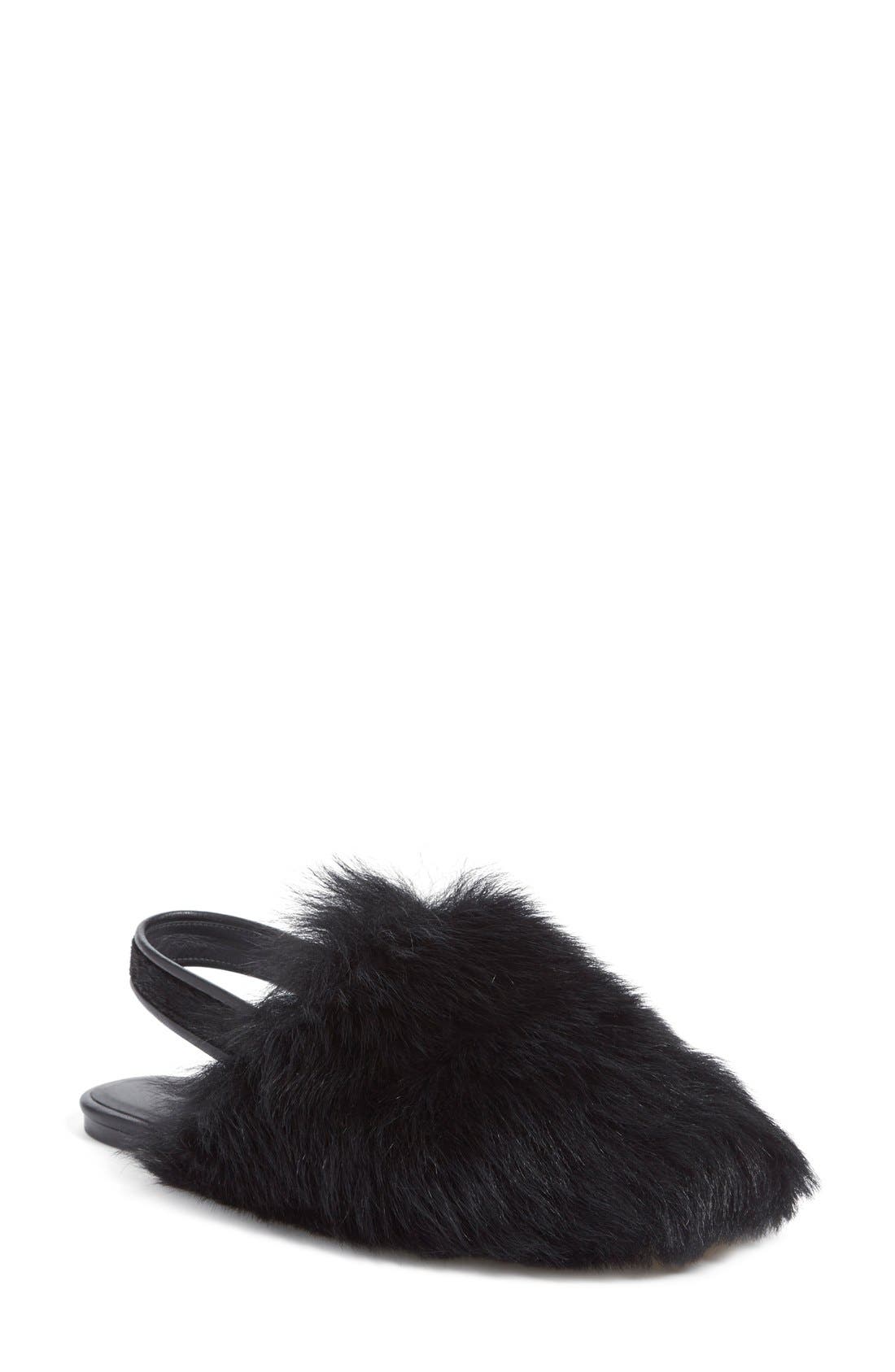 Rosetta Getty Genuine Shearling Slingback Flat, Main, color, 
